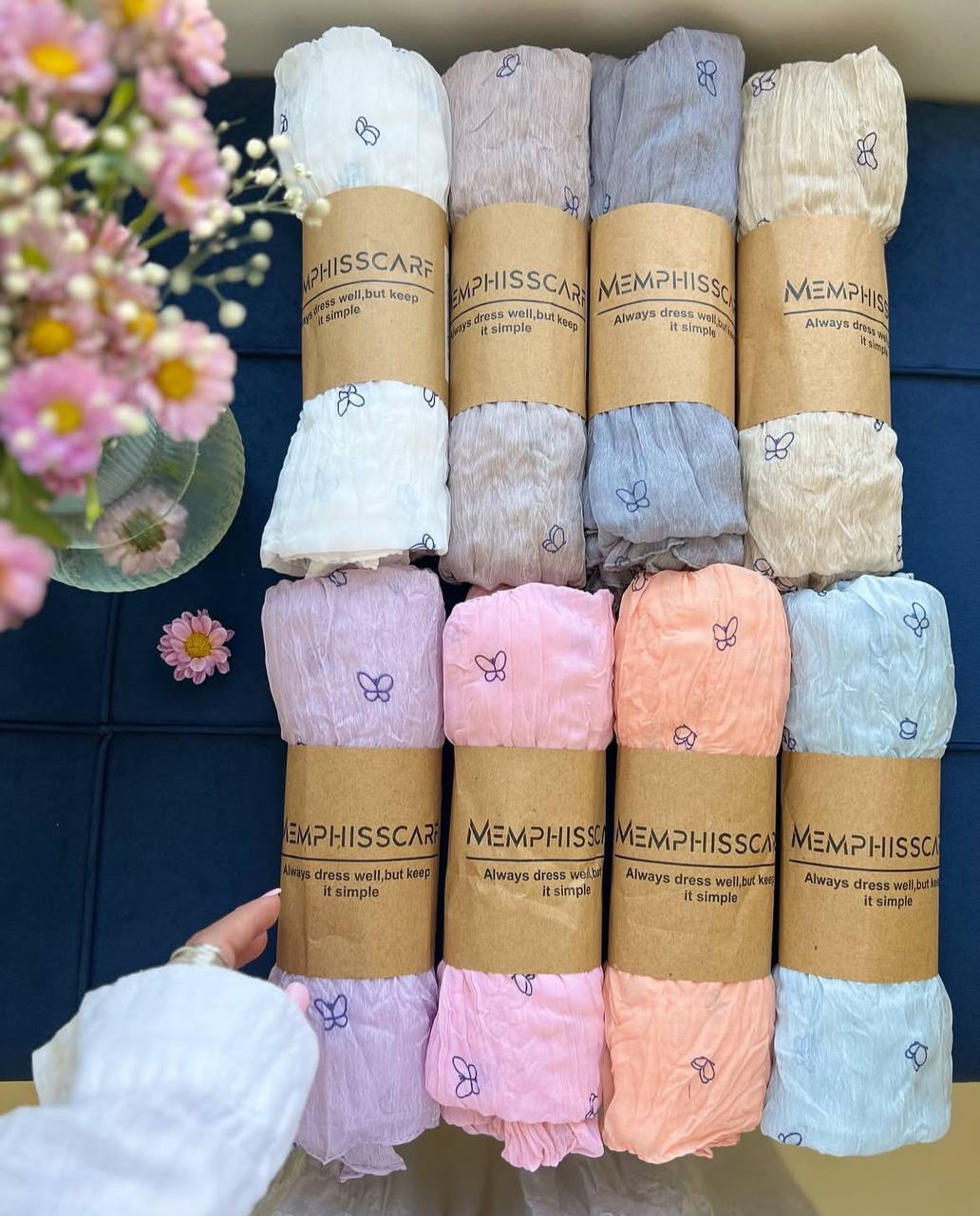 شال پروانه پاستیلی رنگ سبز