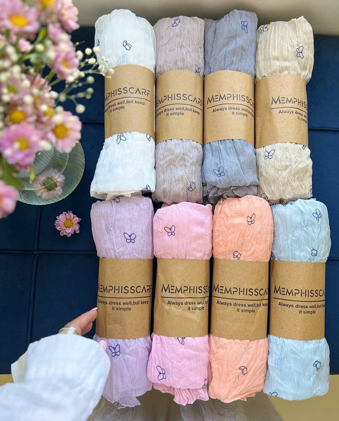 شال پروانه پاستیلی رنگ سبز